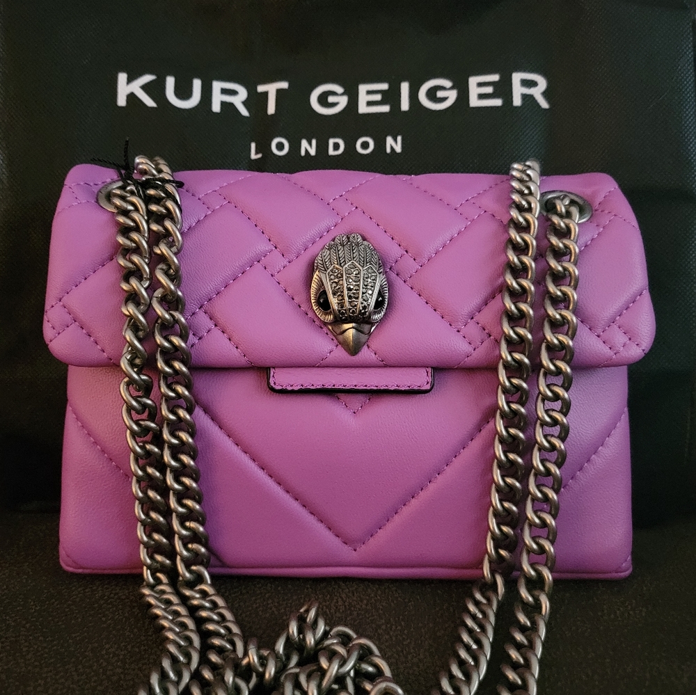 Kurt Geiger Kensington Violet quilted leather Crossbody Bag